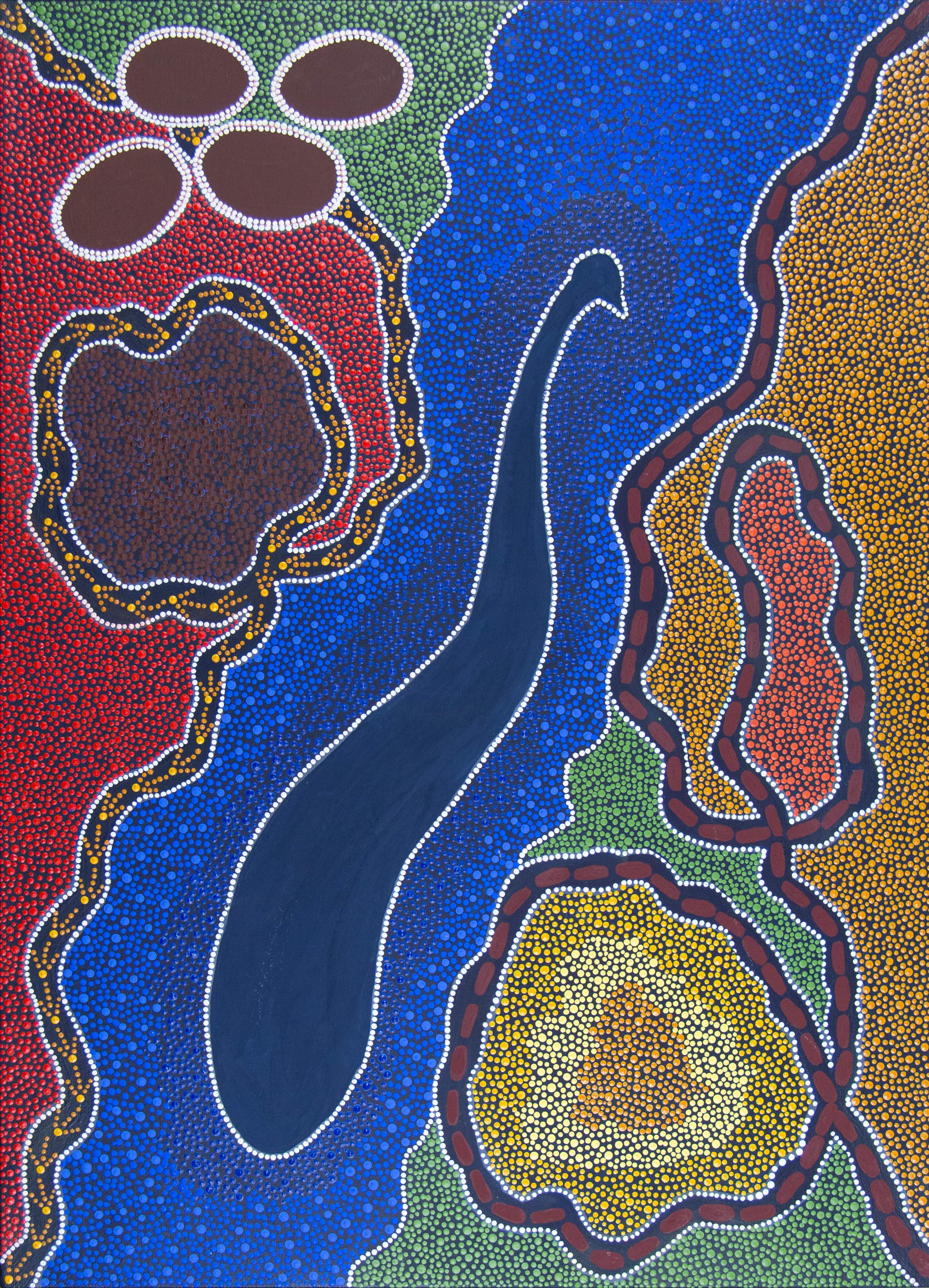 Image showing one of the Shared Sky artworks with the following caption Image showing one of the Shared Sky artworks with the following caption “Caterpillars crossing the roads, they try to hide their eggs by not leaving too many tracks.”