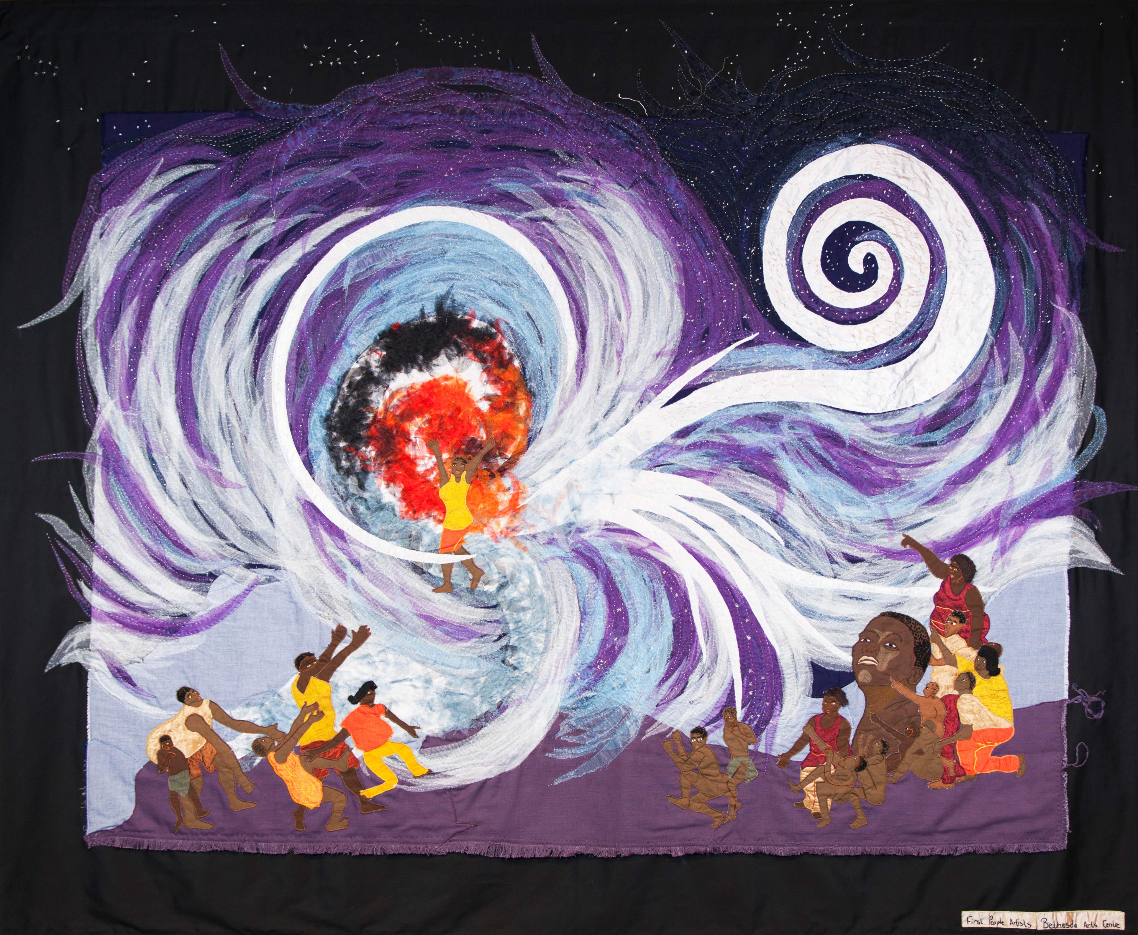 Image showing one of the Shared Sky quilts created to show the formation of the Milky Way.