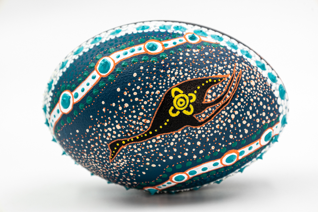Emu of the Sky painted on an emu egg.