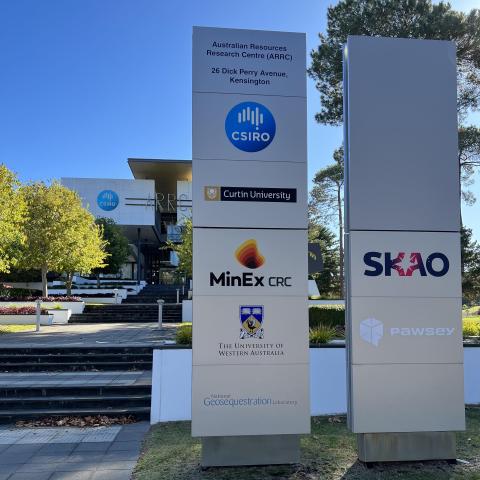 Photo of the entrance of the ARRC building in Perth where SKAO is located