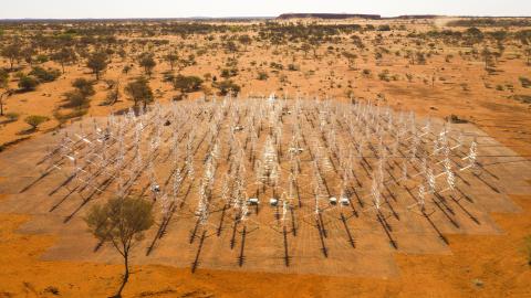 A prototype SKA-Low station on site in Australia.