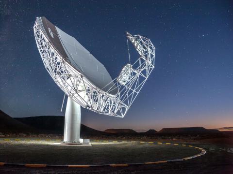 One of the 64 MeerKAT's dishes due to incorporated into SKAO's SKA-Mid array