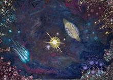 Painting of Venus who appears like a bright star in the evening sky. 