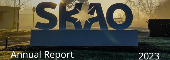 Part of the cover of the 2023 SKAO Annual report.