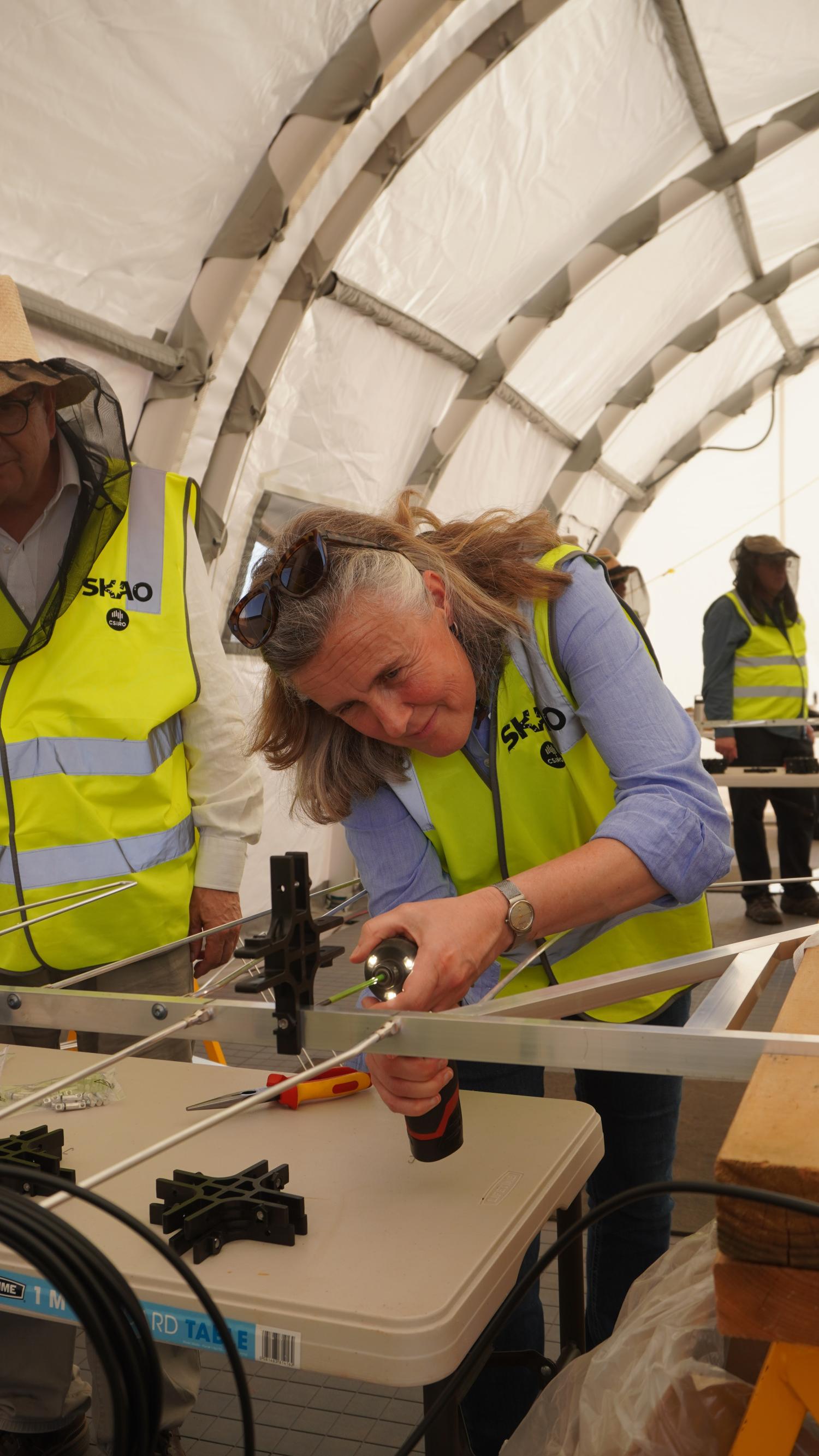 Naomi McClure-Griffiths assembles an SKA-Low antenna