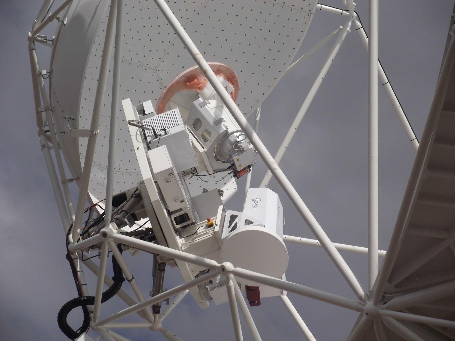 Band 1 receiver installed on an SKA-Mid dish.