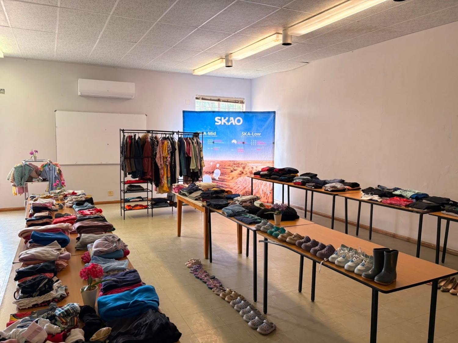 Pop-up shop with clothes.