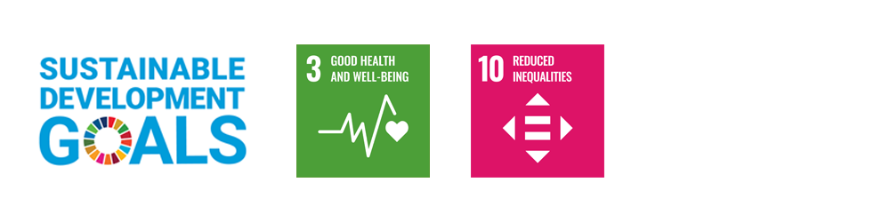 UN SDG logo for health and well-being, and reduced inequality